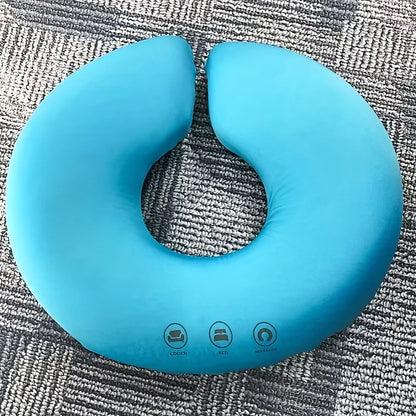 1pc Gray Contour Face Pillow with,Ergonomic Neck & Facial Support Cushion, Zipper Closure, Dry Clean Only,Multi-Use for Home