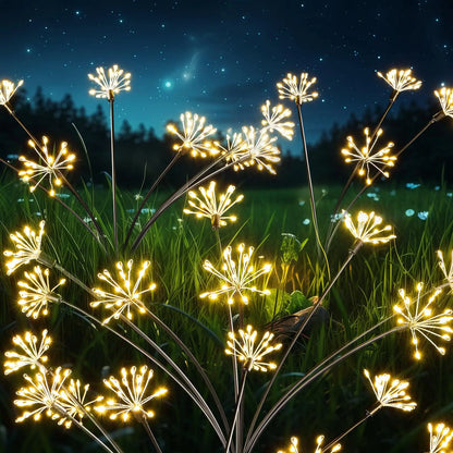 Solar LED Firework Lights Outdoor Dandelion Lamp Waterproof Swaying Starburst Light for Yard Patio Garden Christmas Decor 1-4PCS