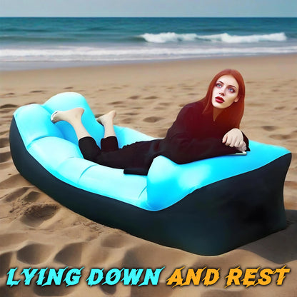 Inflatable Lounge Air Sofa Couch, Portable Beach & Camping Chair, Waterproof Couch for Picnics Hiking Outdoor Music Festivals