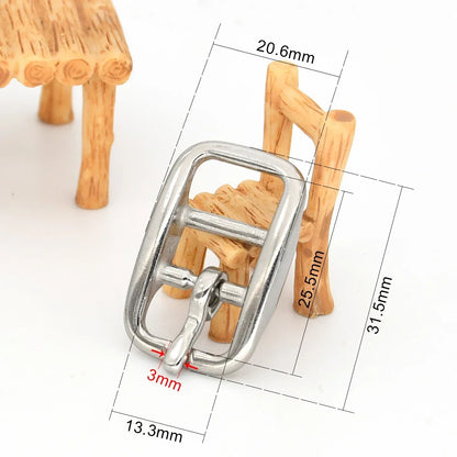 1pieceStainless Steel Adjustable Belt Buckle Double-bar Pin Buckle Tri-glide Slider Horse Halter Harness Accessories Parts