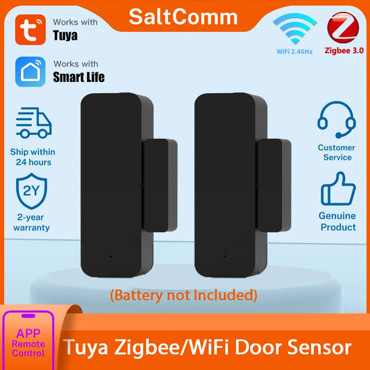 Tuya Zigbee WiFi Door Window Sensor Magnetic Security Smart Life Alexa Google Home Yandex
