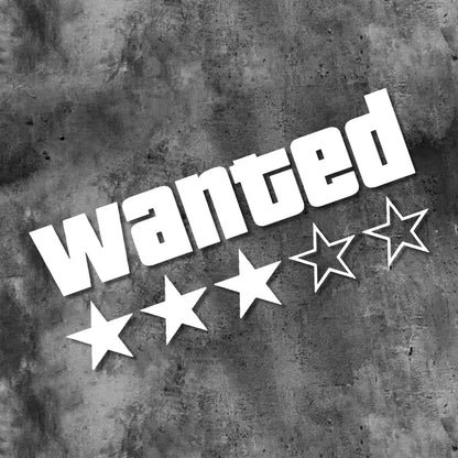 Wanted Star Vinyl Decal - Waterproof Motorcycle Car Scooter Sticker for Fuel Tank Side Panel DIY Decoration