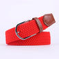 Unisex Elastic Fabric Woven Casual Women Belt Pin Buckle Expandable Braided Stretch Canvas Stylish Leisure Belts for Men