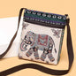 Lady Crossbody Shoulder Bag, Phone Purse Handbag, Ethnic Style Embroidered Messenger Bag, Retro Small Canvas Bag