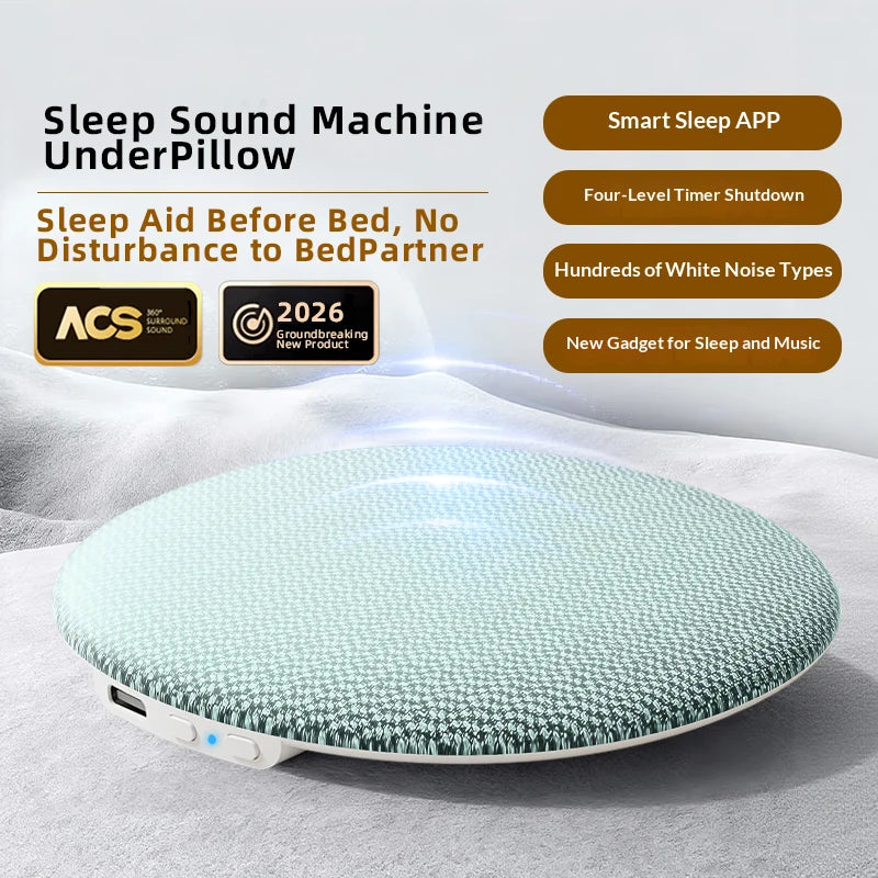 Bluetooth 6.0 Pillow Speaker for Sleeping, Wireless MP3 Music Player for Sleeping Ultra-Thin Under Pillow Sound Machine