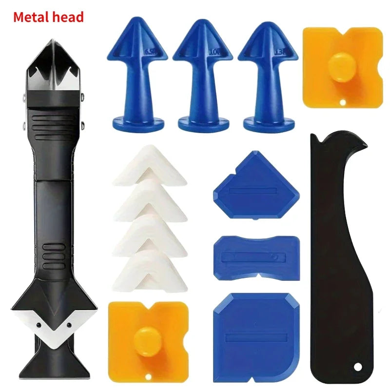 5 In 1 Silicone Scraper Sealant Smooth Remover Tool Set Caulking Finisher Smooth Grout Kit Floor Mould Removal Hand Tools /,'[\0
