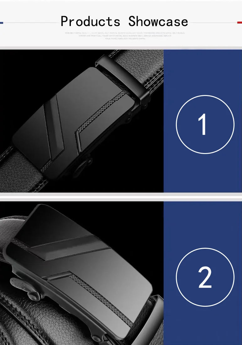 New Men's Belt PU Leather Belt Business High Quality Fashion Male Belt Automatic Buckle Belt for Popular