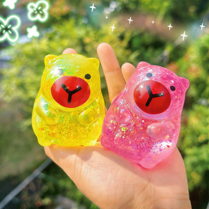 Maltose Capybara Stress Squeeze Toy Decompression Cute Capybara Anti Stress Slow Rebound Soft Glitter TPR Capybara Squishy Toys