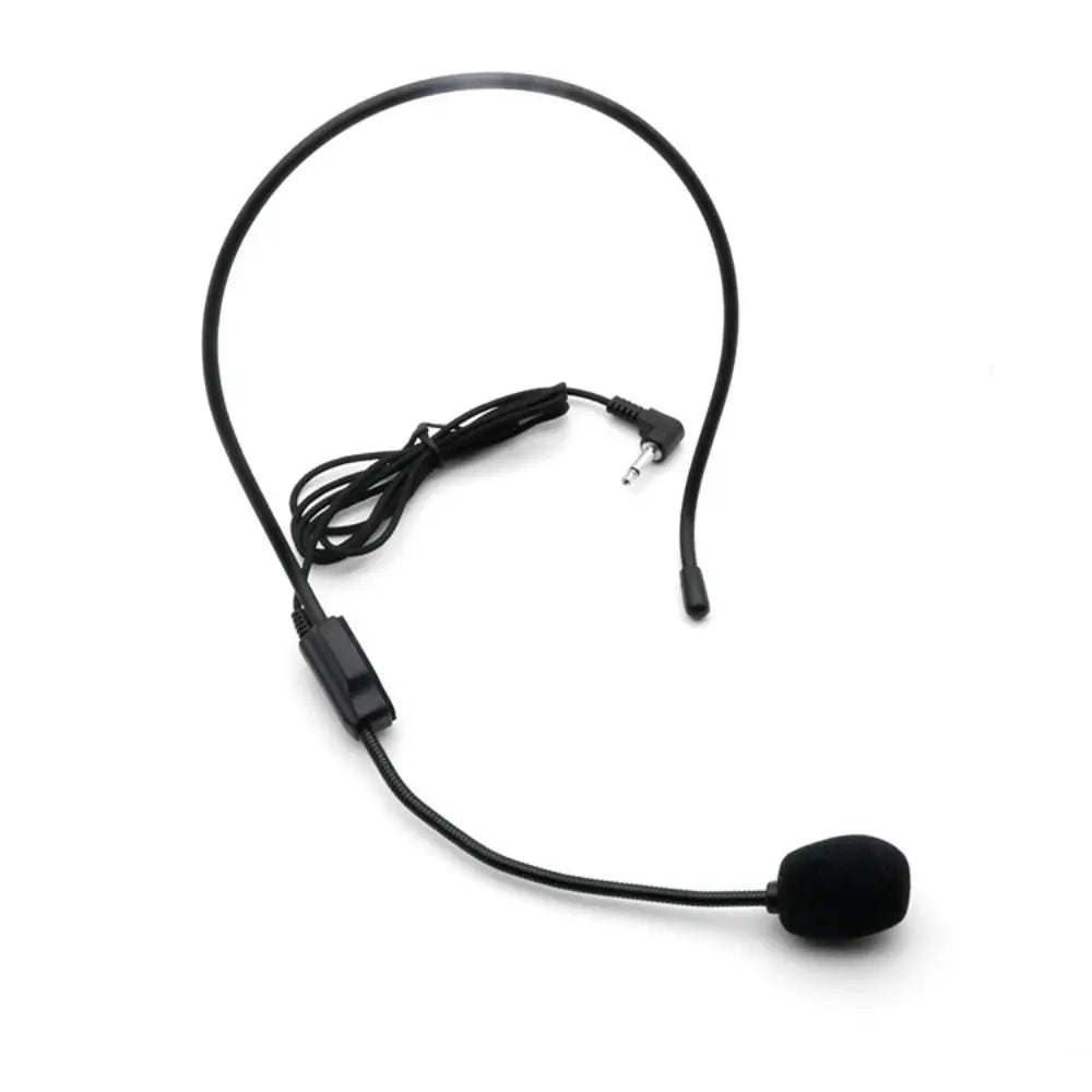 New Portable Wired Microphone 3.5mm Plug Flexible Headset Microphone Video Recording Head-mounted Speech Headset Mic