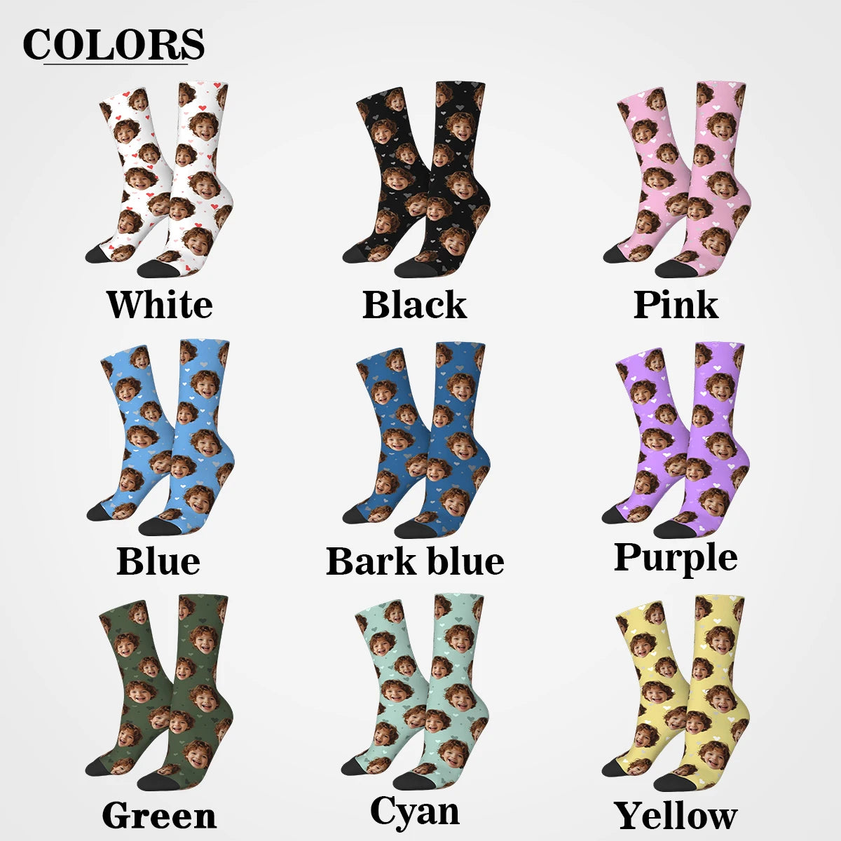 Novelty Custom Face Socks DIY Personalized Photo Custom Socks Crazy Funny Men's Socks Christmas Party Birthday Anniversary Gift