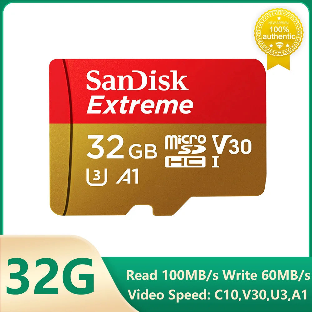 SanDisk V30 Extreme Micro SD Card A2 U3 4K 64GB 128GB 256GB 512GB 1T Memory Card Flash TF for Steam Deck Switch DJI Camera Phone