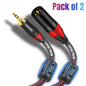 3.5mm To XLR Cable XLR To 3.5mm TRS Stereo Aux Cord Adapter Unbalaned Microphone Cable for Speaker Amplifier Camera Laptop IPad
