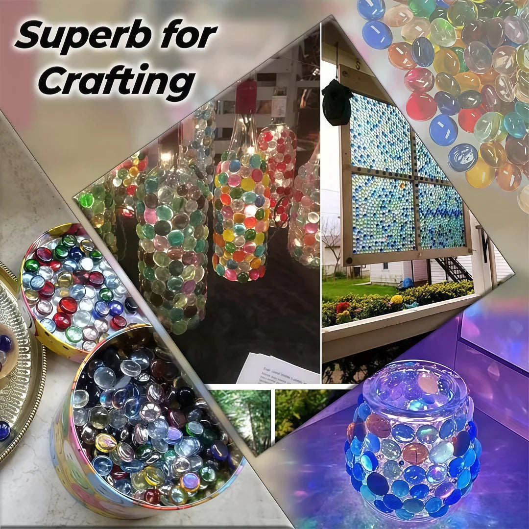 50g/100g/200g Vibrant Blue- Glass Beads, 15-17mm - Ideal for DIY Home Decor, Fish Tank Embellishments & Artistic Vase Fillings