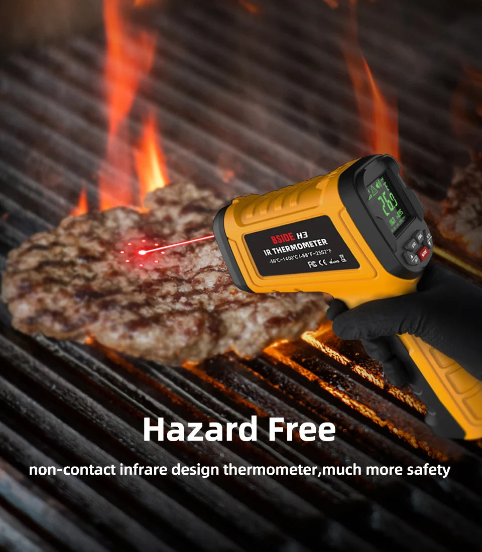 BSIDE H3 Infrared Thermometer Gun -50~1400°C Handheld Digital Laser Industrial Non Contact Temperature meter Measuring Tester