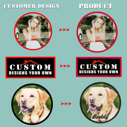 2 PCS Custom Make Your Own Personalized Morale Patch Add Your Photo, Logo, Text Hook and Loop/Sew On/Iron On