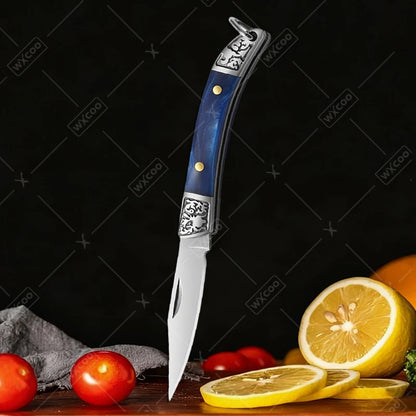 Stainless Steel Mini Pocket Knife Fruit Paring Knife with Non-slip Handle Multifunctional Folding Knife for Household Cooking
