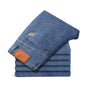 Men's Straight Business Jeans Spring Summer Thin Fashionable Casual Slim Elastic Male Brand Clothing Denim Pants