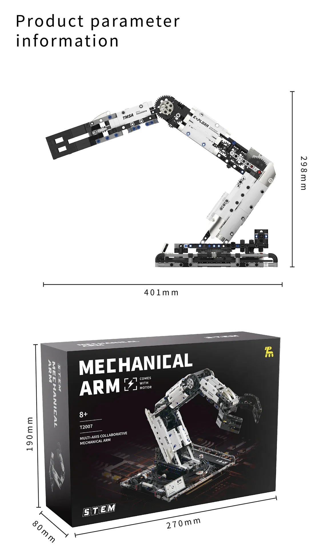 Multi-Axis mechanical Arm Programmable Building Blocks 5 in 1 robot Remote Control toys Interactive STEM Learning children gift