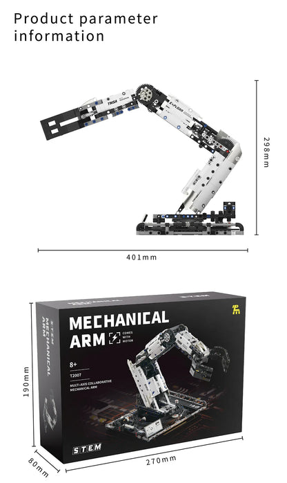 Multi-Axis mechanical Arm Programmable Building Blocks 5 in 1 robot Remote Control toys Interactive STEM Learning children gift