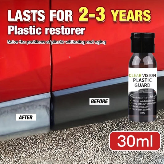 30ml Car Plastic Restorer Ceramic Coating Long-Lasting Protect Repair Whitening Black Shine Plastic Trim & Rubber Care P9 ﻿