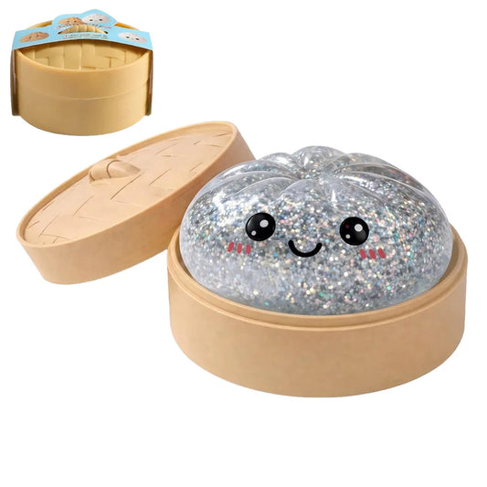 //Hot Glitter Dumpling Squishy with Box Dumplings Sensory Squeeze Toy for Stress Relief Fans Gift
