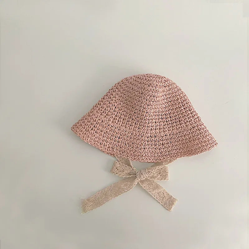Korean style straw hat for little girls from 1 to 6 years old, sun protection, Korean style