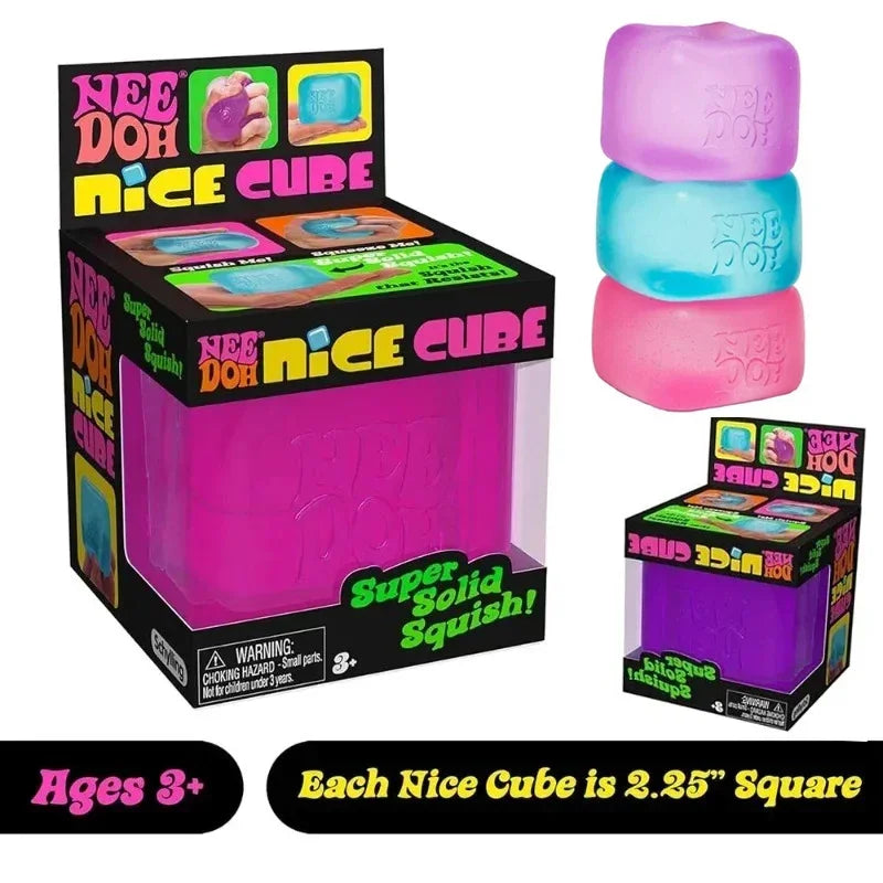 Nee Doh Nice Cube Sensory Stress Reliever Fidget Tool for Anxiety & Focus Desk Sensory Cube for Adults & Kids