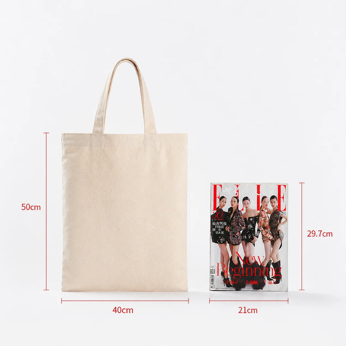 100pcs/lot Custom Canvas Tote Bag with Logo Small Batch Wholesale Reusable Cotton Shopping Bag