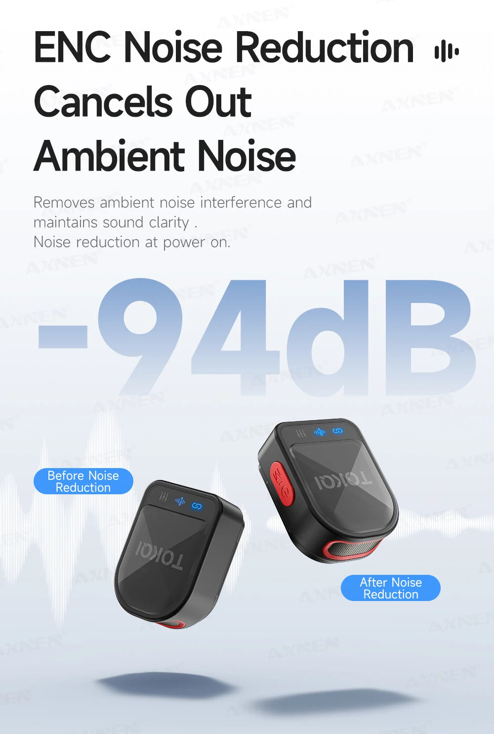 AXNEN Wireless Mini Lapel Microphone Bluetooth Magnetic Attraction Noise Reduction Card for Mobile Phone Live Broadcast Gaming