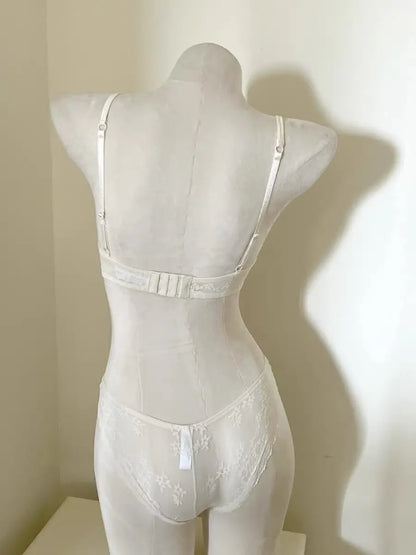 Ultra Comfort French Lace Bra, Demi Cup Underwire Lightweight for Large Bust, Anti Sagging Support Summer Sexy BANERDANNI Sexy B