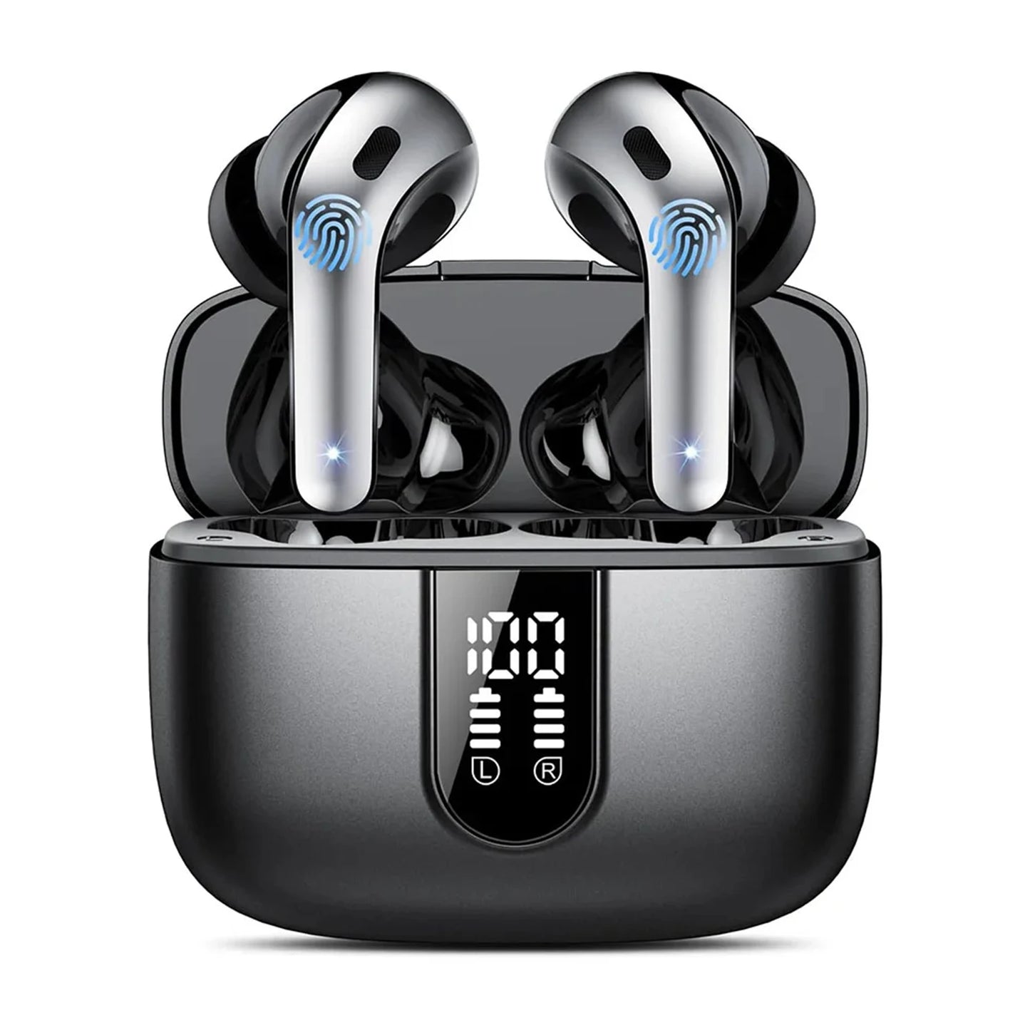 X87 In-Ear Headphones with LED Digital Display HiFi Stereo Earphones Long-lasting Headsets Phones Laptops Widely Compatible