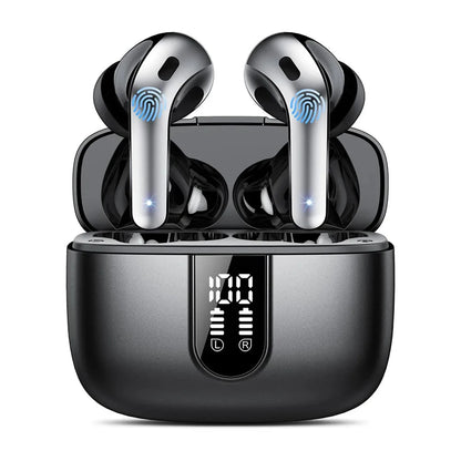 X87 In-Ear Headphones with LED Digital Display HiFi Stereo Earphones Long-lasting Headsets Phones Laptops Widely Compatible