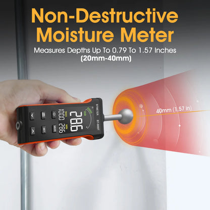 BTMETER Wood Moisture Meter - Pinless Moisture Detector Measur Depth 20-40mm Non-Destructive Moisture Tester with Masonry