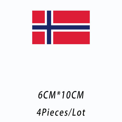 4PCS/Lot Flag For World Countries Heat Adhesive Thermal Transfers Iron On Patches For Ironing Clothing Fusible T Shirt Stickers