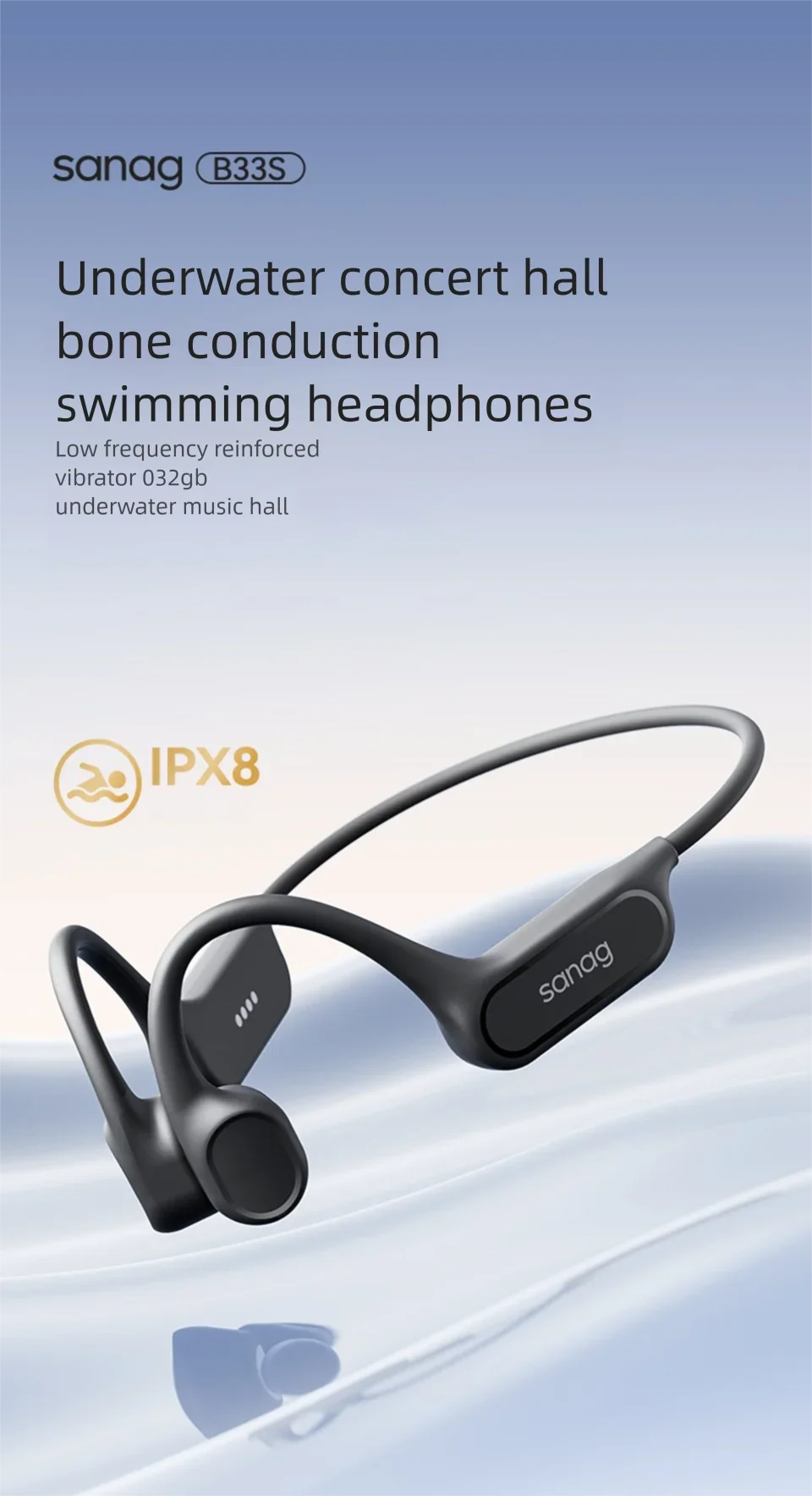 Sanag Bone Conduction Bluetooth Earphone 32GB Memory IPX8 Swimming Headphones Flash-sale Wireless Headset MP3 Earbuds