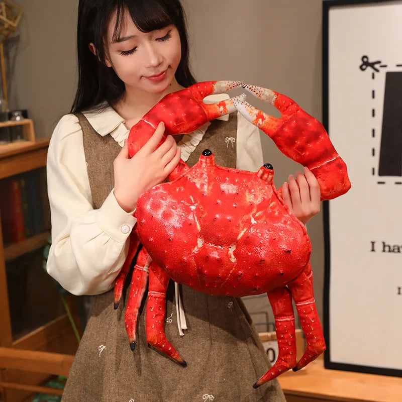 1Pc 35/55CM Kawaii Crab Plush Toy Real Like Swimming Crab King Crab Pillow Stuffed Soft Sofa Cushion Creative Birthday Gift