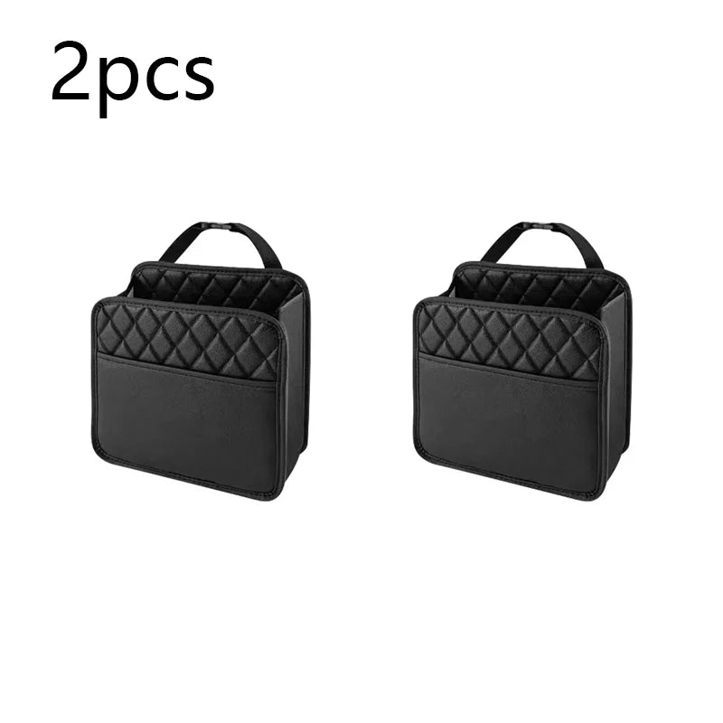 Storage and organization multifunctional car seat storage bag leather car storage bag garbage bag suitable for most car models