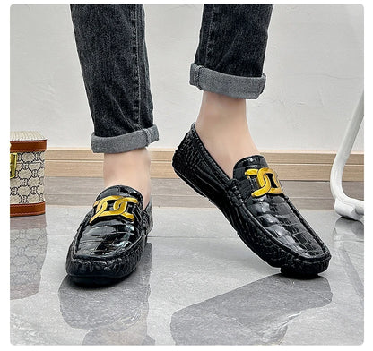 Man Shoes Leather Casual Shoes for Man Luxury Hand Sewn Fashion Flats Summer Breathable Outdoor Male Slip on Loafers Designer
