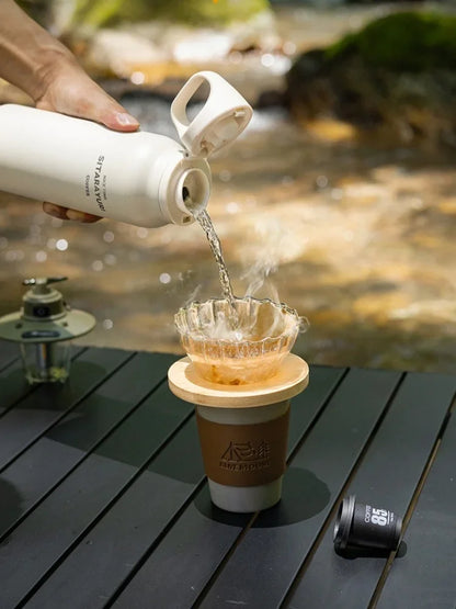 JUSTINLAU 600ML Insulated Bottle with Pop-up Lid Stainless Steel Keep Hot＆Cold Thermal Mug Outdoor Sports/Travel Water Cups