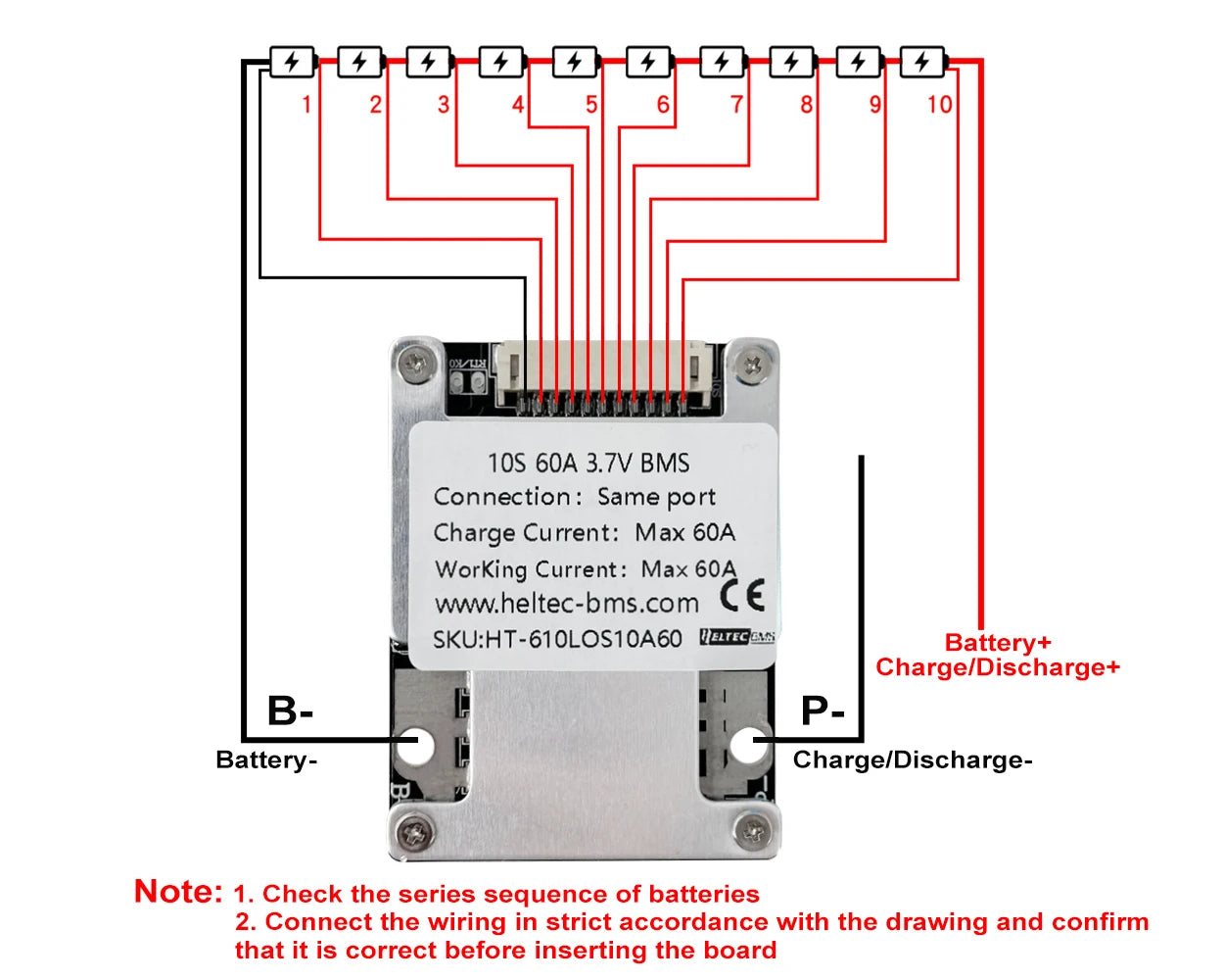 Heltec bms 10s 36v 30a 60a 6S 7S BMS 24V with balanced lithium battery protetcion board for eletronic tools/wheelchair/vehicle