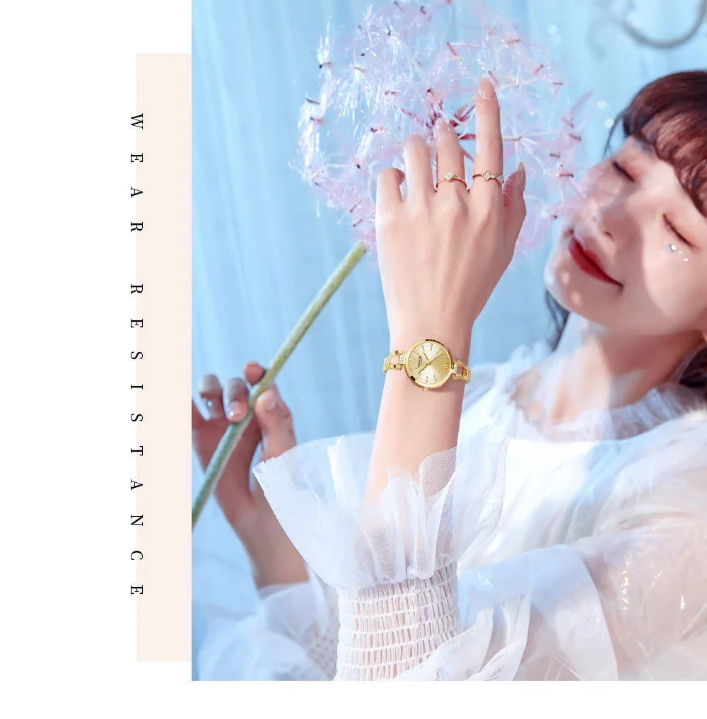 CURREN 9092 Quartz Watches Women Elegant Bracelet Stainless Steel Strap Rhinestone Fashion Ladies Simple Watch Gifts reloj mujer