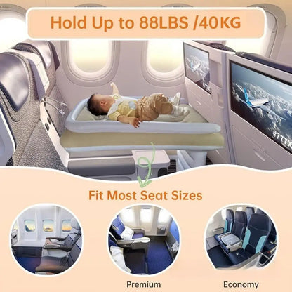 Inflatable Car Airplane Bed For Kids Baby Airplane Seat Extender Thickened Sleeping Mattress For Travel Car Road Trip