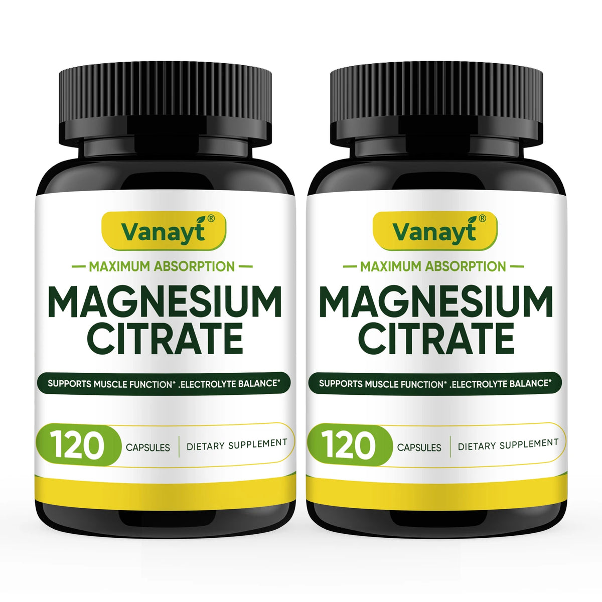 500MG Magnesium Citrate - Supplement for Stress, Relaxation, Bone, Sleep, Heart Health, Nerve, Muscle & Metabolism 120 Capsules