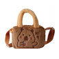 Stylish Cute Embroidered Capybara Plush Handbag Kawaii Cartoon Plush Shoulder Bag Lightweight Soft Small School Bag Square Bag