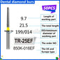 50Pcs Dental Dentist Diamond Burs Drill FG 1.6mm Bur for High Speed Handpiece FG Dental Bur Stomatology Dentistry Grinding Tools