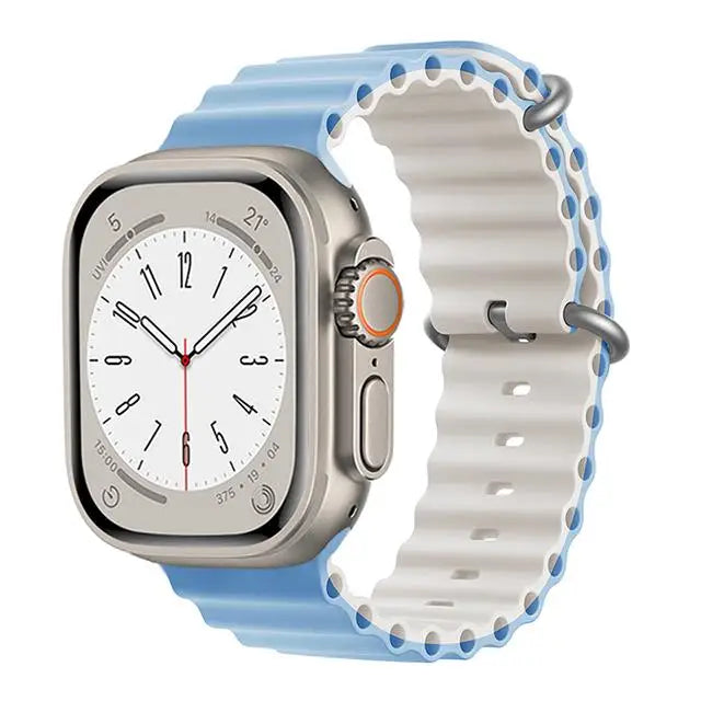 Ocean Strap for apple watch Band 44mm 40mm 45mm 41mm 49mm 46mm silicone correas bracelet iWatch series 7 5 6 3 se 8 Ultra 2 9 10