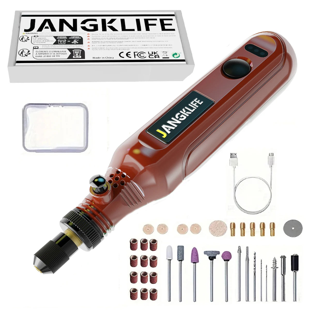 JANGKLIFE USB Cordless Rotary Tool Kit Woodworking Engraving Pen DIY For Jewelry Metal Glass Mini Wireless Drill