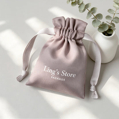 100Pcs Personalized Logo Jewelry Packaging Silk Satin Drawstring Bag Wedding Favors Candy Gift Pouch Ring Bracelet Cosmetic Sack