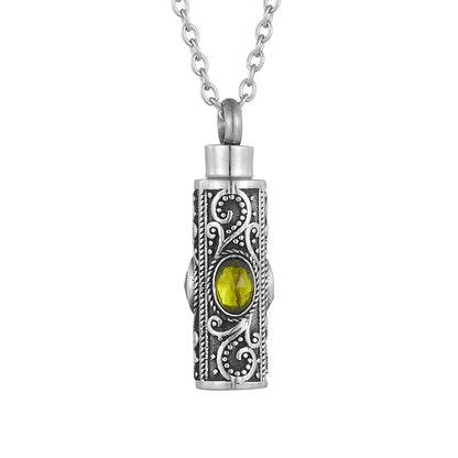 Cremation Urn Necklace for Ashes Stainless Steel Memorial Pendant