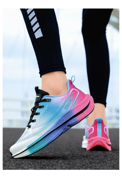 New Men's Carbon Plate Sneakers Outdoor Soft Sole Mesh Sports Shoes Running Shoes Light Anti-Slip Casual Couple Tennis Shoes